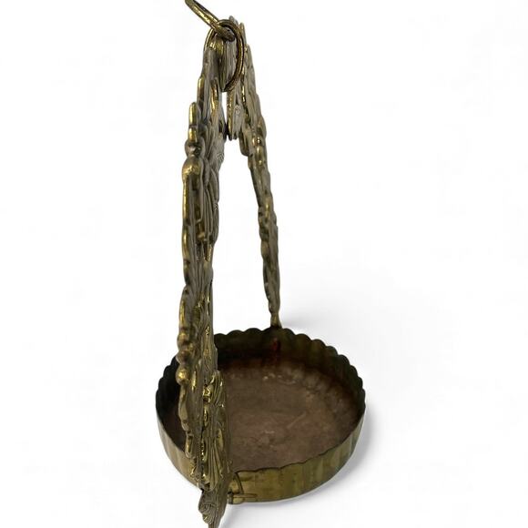 Vintage japanese Buddhist altar solid brass lantern plant holder garden decor - Picture 6 of 10